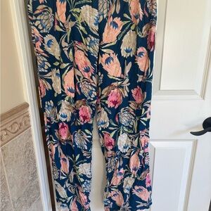 Gypsies & Moondust Floral Wide Leg Pants - Blue and Pink